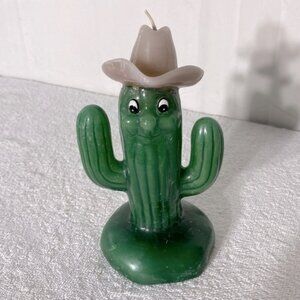 Vintage Green Cowboy Cactus Candle